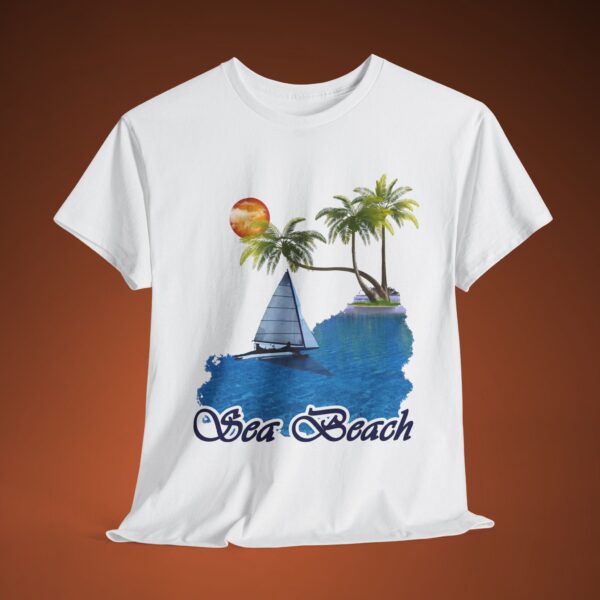 Sea Beach Unisex Heavy Cotton Tee | Ocean Vibes T-Shirt for Summer Adventures - Image 7