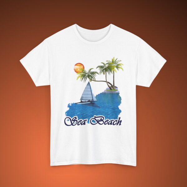 Sea Beach Unisex Heavy Cotton Tee | Ocean Vibes T-Shirt for Summer Adventures - Image 4