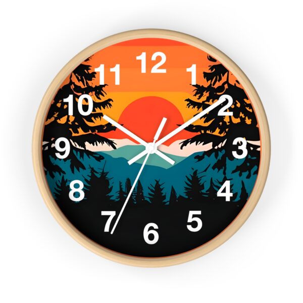 Sunset Mountain Wall Clock – Nature-Inspired Home Decor - Image 2