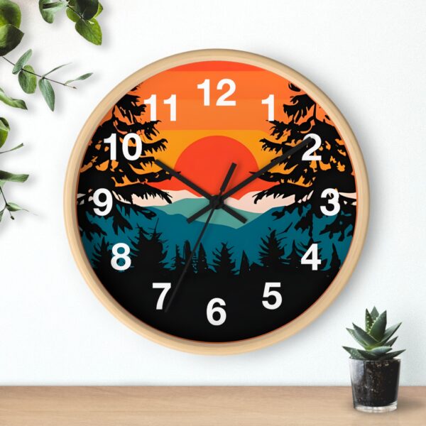 Sunset Mountain Wall Clock – Nature-Inspired Home Decor - Image 6