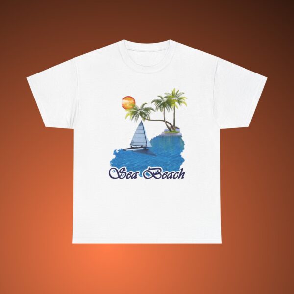Sea Beach Unisex Heavy Cotton Tee | Ocean Vibes T-Shirt for Summer Adventures - Image 2