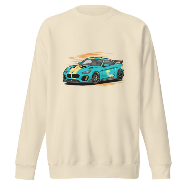 Unisex Premium Sweatshirt with car graphic on front - Image 6