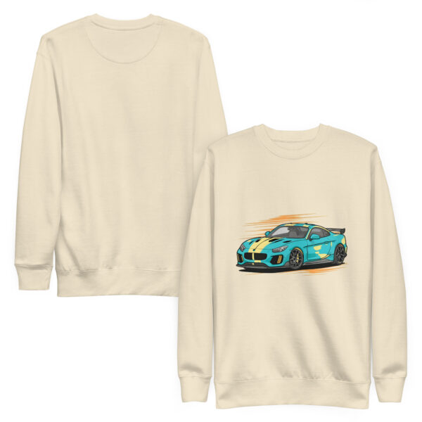Unisex Premium Sweatshirt with car graphic on front - Image 2