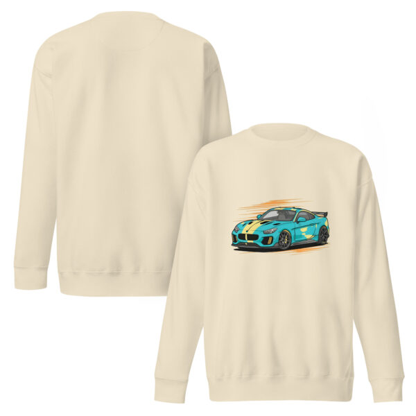 Unisex Premium Sweatshirt with car graphic on front - Image 3