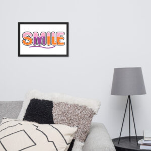 "smile" framed photo paper poster