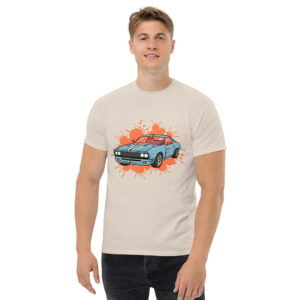 unisex retro racer splash graphic classic tee white and natural